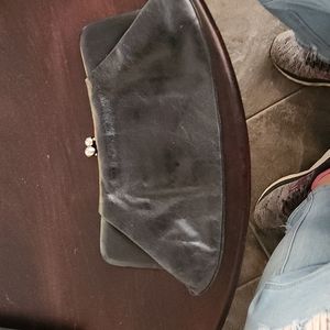 HOBO black clutch with silver clasp